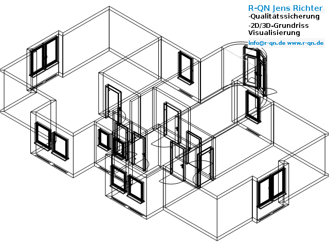 3D-Grundriss Drahtgitter